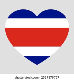 flag of Costa Rica in form of heart symbol of love