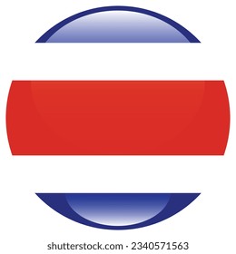 The flag of Costa Rica. Flag icon. Standard color. Circle icon flag. 3d illustration. Computer illustration. Digital illustration. Vector illustration.