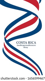 Flag of the Costa Rica. Independence day celebration card concept