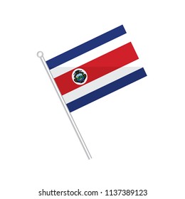 Flag of Costa Rica. Flag of Island. Flag of Territory. isolated on a white background.