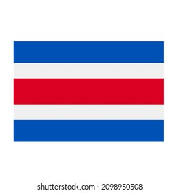 Flag of Costa Rica isolated on white background