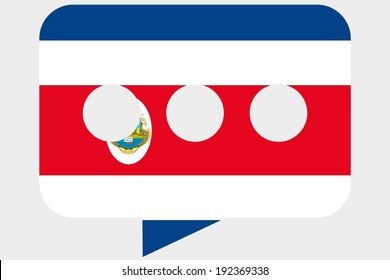 The flag of Costa Rica in a messaging bubble