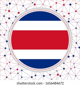 Flag of Costa Rica with network background. Costa Rica sign. Awesome vector illustration.