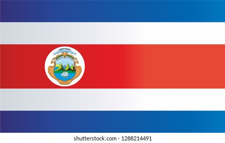 Flag of Costa Rica, Republic of Costa Rica. Template for award design, an official document with the flag of Costa Rica. Bright, colorful vector illustration.