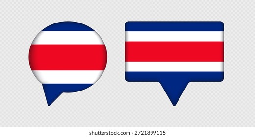 Flagge von Costa Rica in Sprechblase.