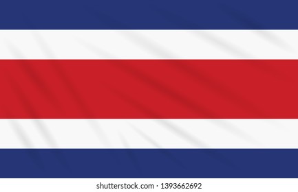 Flag Costa Rica swaying in wind, realistic vector