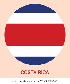 Flag Of Costa Rica , Costa Rica  flag vector illustration, Costa Rica  flag in a circle.