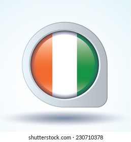 Flag of cote d ivoire, vector illustration