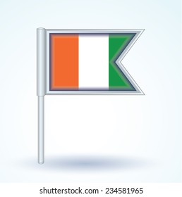Flag of cote d ivoire, vector illustration