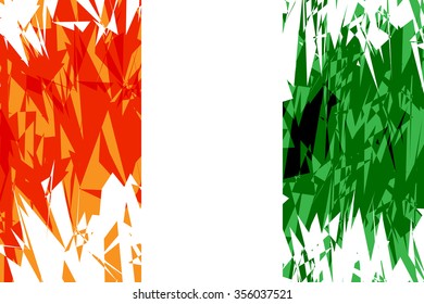 Flag of Cote d'Ivoire in grunge style. Vector illustration.