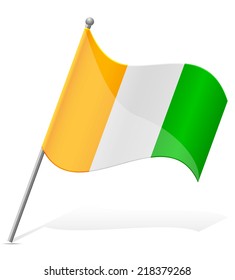 flag of Cote d'Ivoire vector illustration isolated on white background