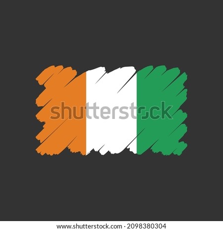Flag of Cote Dlvoire, brush stroke background
