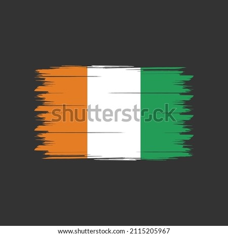 Flag of Cote Dlvoire with brush style