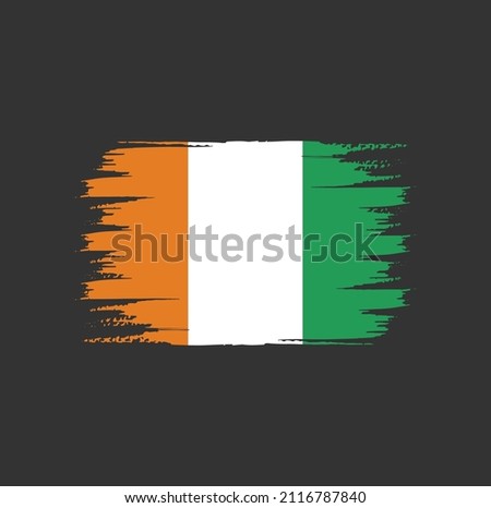 Flag of Cote Dlvoire with brush style