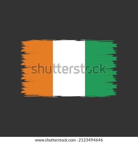 Flag of Cote Dlvoire with brush style