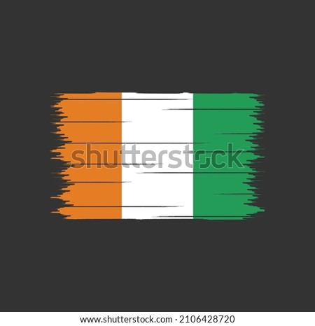 Flag of Cote Dlvoire with grunge style
