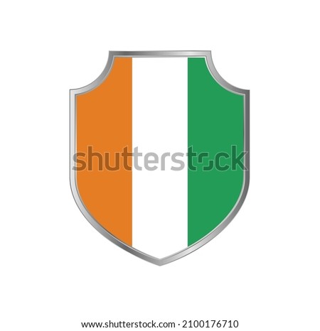 Flag of Cote Dlvoire with silver frame