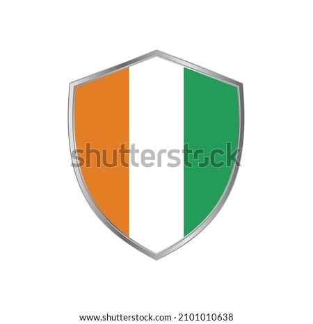 Flag of Cote Dlvoire with silver frame