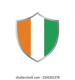 Flag of Cote Dlvoire with silver shield frame