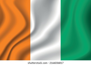 Flag of Cote d’Ivoire. National symbol in official colors. Template icon. Abstract vector background.