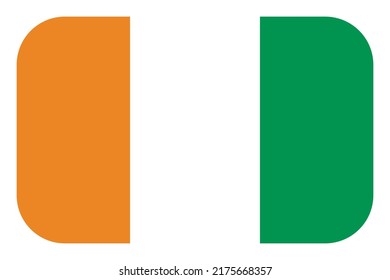 Flag of Cote d’Ivoire. National symbol in official colors. Template icon. Abstract vector background.