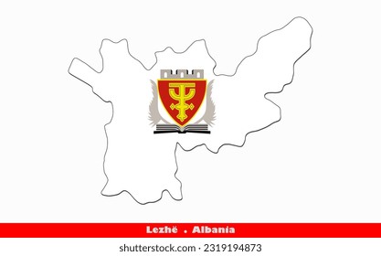 Lezhë Flag - Counties of Albania (Vector)