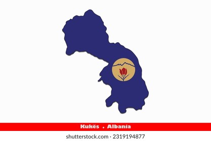 Flagge Kukës - Grafschaften Albaniens (Vektorgrafik)