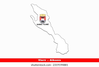 Vlorë Flag - Counties of Albania (Vector)