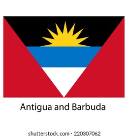 Flag  of the country  antigua and barbuda. Vector illustration.  Exact colors. 