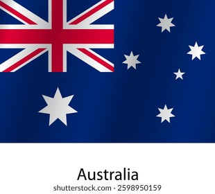 Flag of the country Australia on a white background.