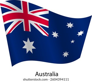 Flag of the country Australia on a white background.