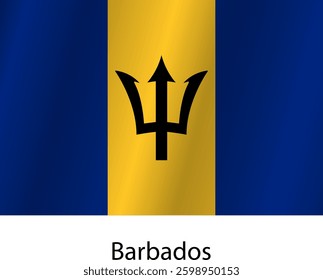 Flag of the country Barbados on a white background.