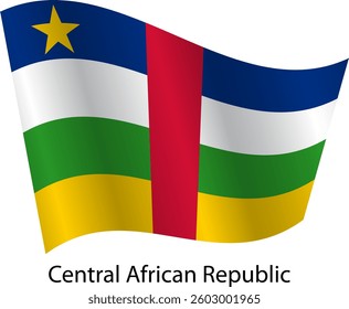 Flag of the country Central African Republic on a white background.