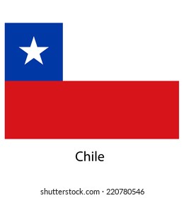 Flag  of the country  chile. Vector illustration.  Exact colors. 