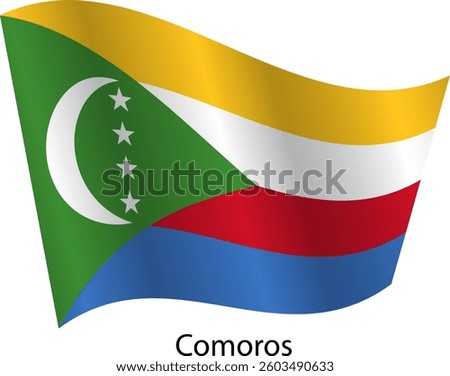 Flag of the country Comoros on a white background.