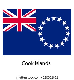 Flag  of the country  cook islands. Vector illustration.  Exact colors. 