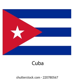 Flag  of the country  cuba. Vector illustration.  Exact colors. 