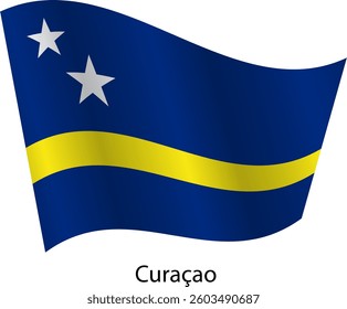 Flag of the country Curacao on a white background.