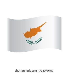 Flag of the country Cyprus, cyprus flag waving in the wind.