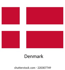 Flag  of the country denmark. Vector illustration.  Exact colors. 