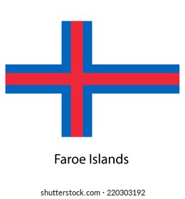 Flag  of the country  faroe islands. Vector illustration.  Exact colors. 