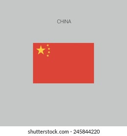 Flag of country in flat design 2015 China