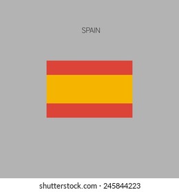 Flag of country in flat design 2015 Spain