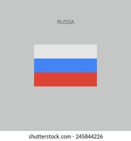 Flag of country in flat design 2015 Russia