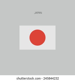 Flag of country in flat design 2015 Japan