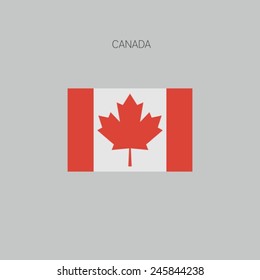 Flag of country in flat design 2015 Canada