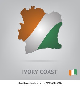 La bandera del país en forma de fronteras