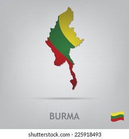 The flag of the country in the form of borders