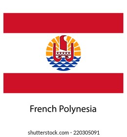 Flag  of the country  french polynesia. Vector illustration.  Exact colors. 