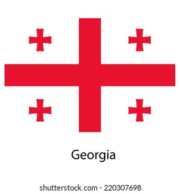 Flag  of the country  georgia. Vector illustration.  Exact colors. 